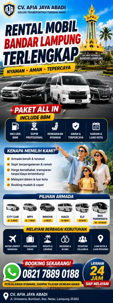 Potrati rental mobil lampung terlengkap