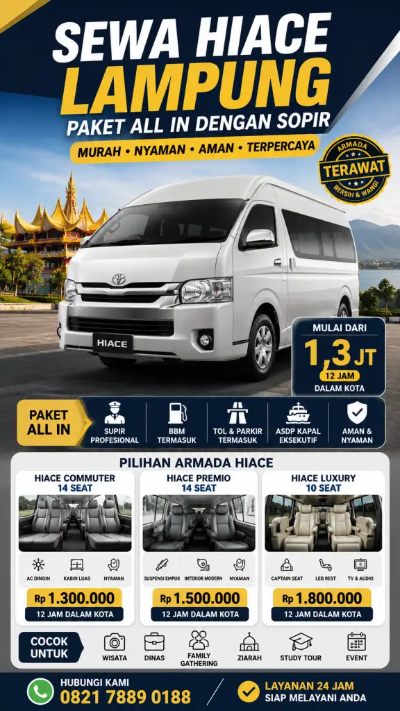 Sewa Hiace Lampung Paket All In